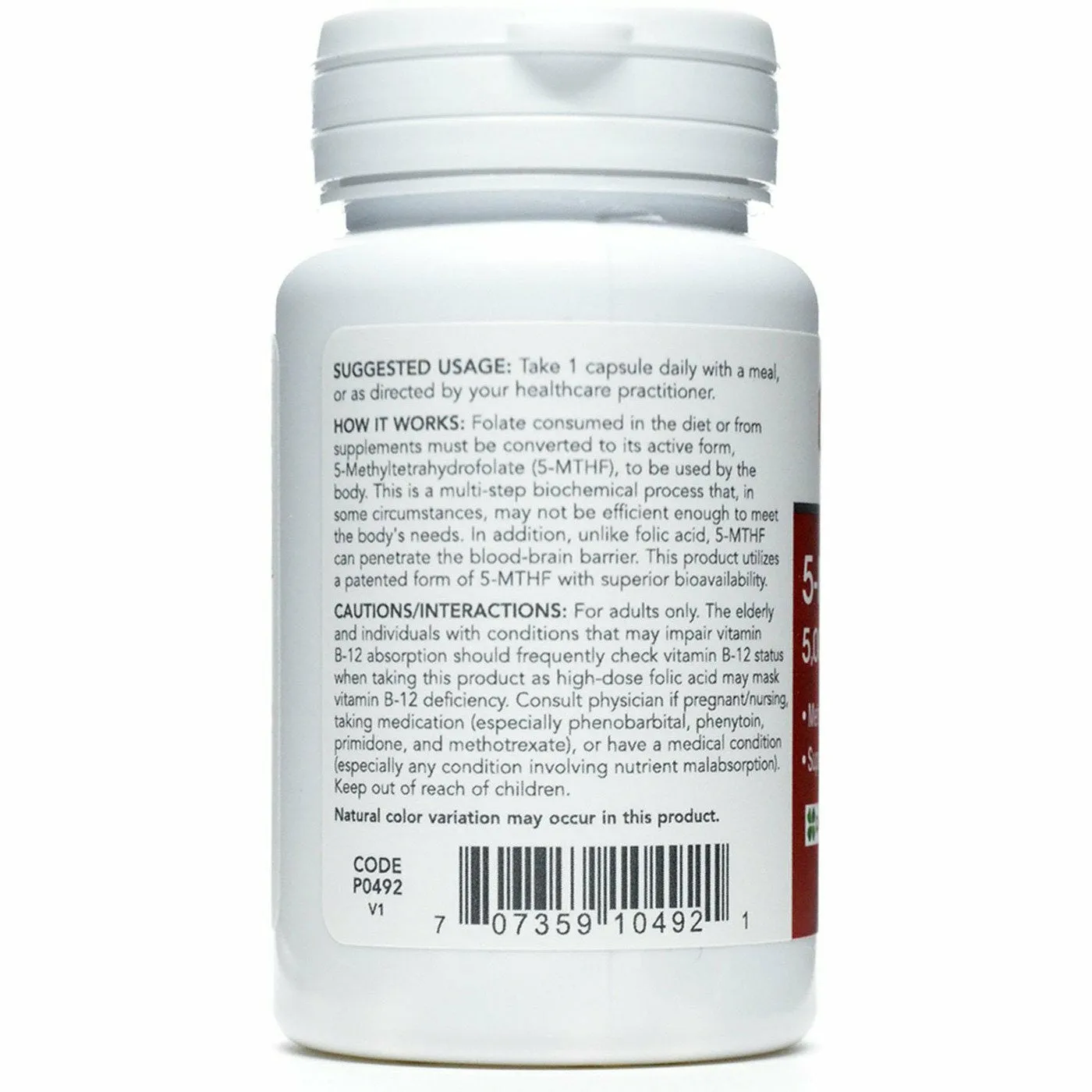 5-Methyl Folate 5.000 mcg 50 vcaps by Protocol For Life Balance