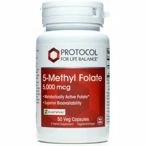 5-Methyl Folate 5.000 mcg 50 vcaps by Protocol For Life Balance