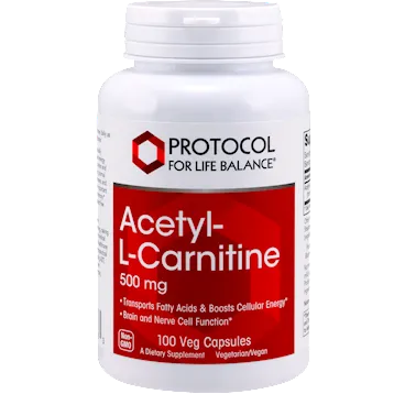 Acetyl-L-Carnitine 500 mg 100 caps by Protocol For Life Balance
