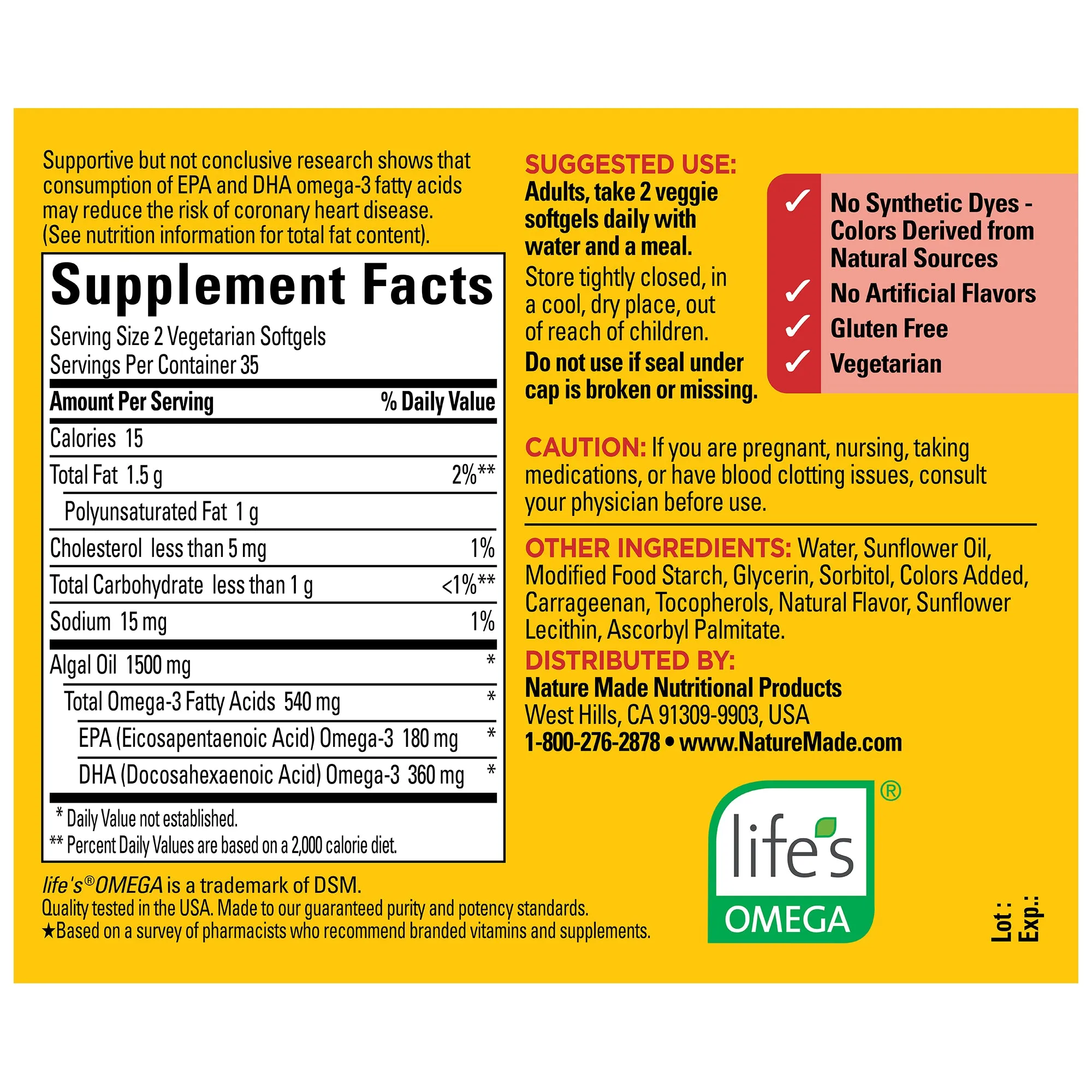 Algae Omega-3 540 mg Softgels