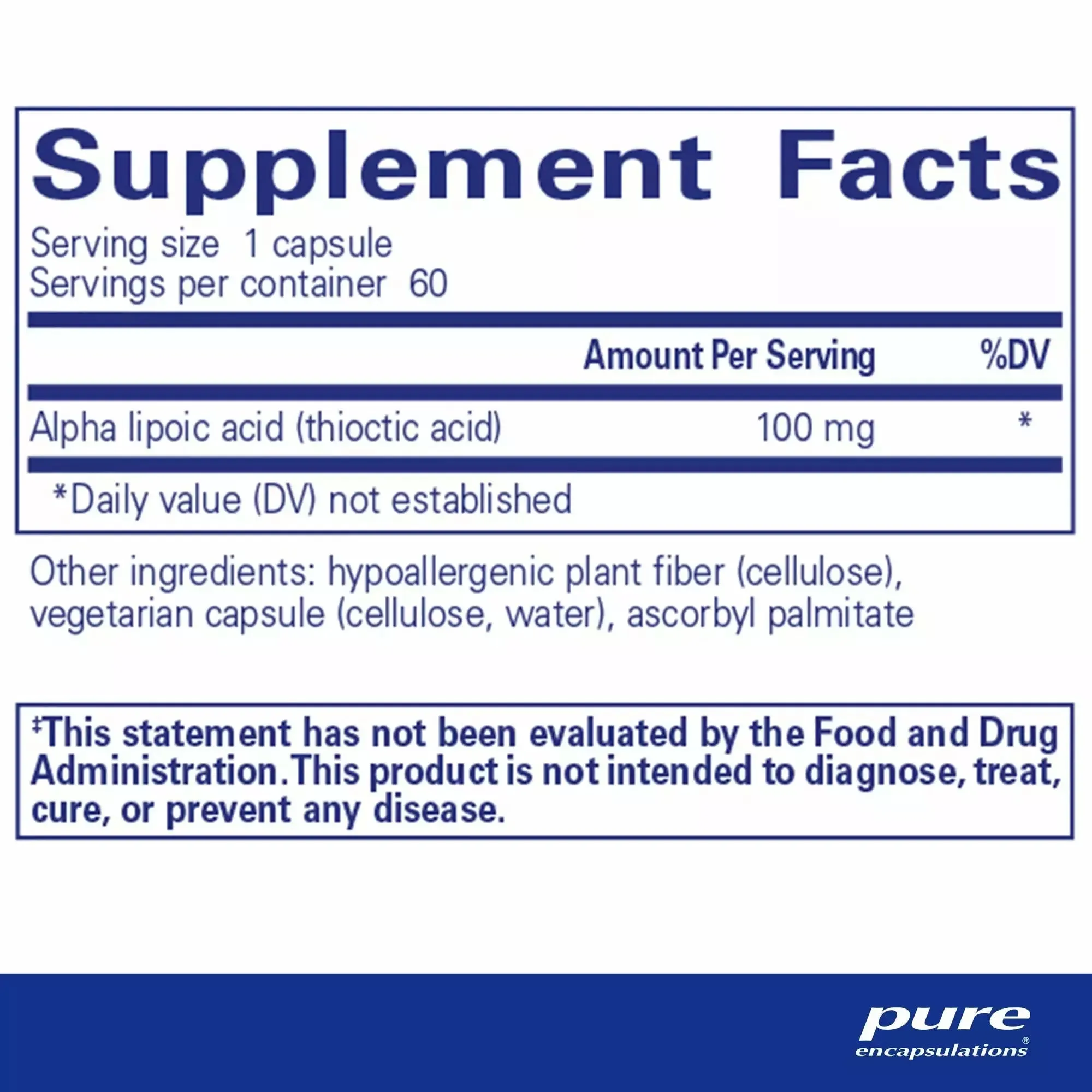 Alpha Lipoic Acid 100 mg by Pure Encapsulations