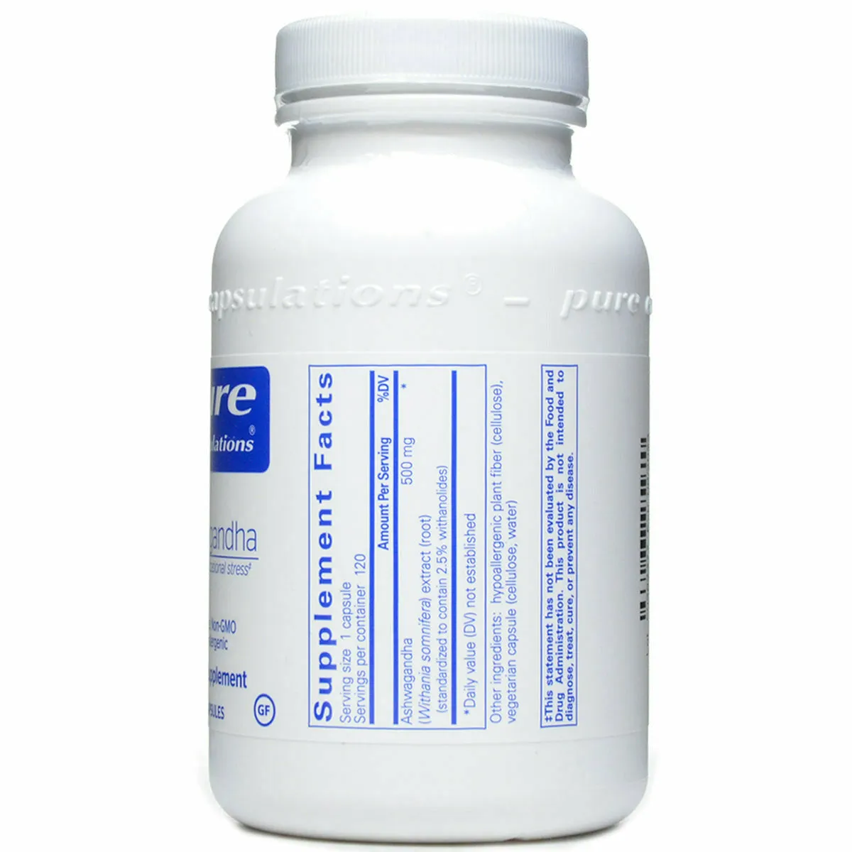 Ashwagandha 500 mg by Pure Encapsulations