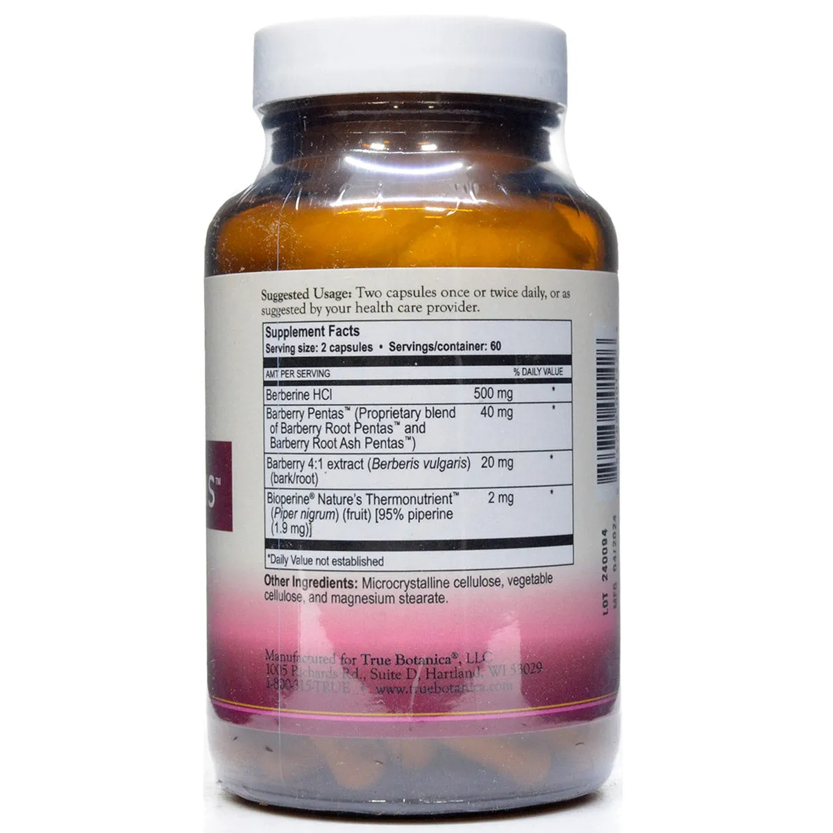 Berberine Plus 120 Capsules by True Botanica