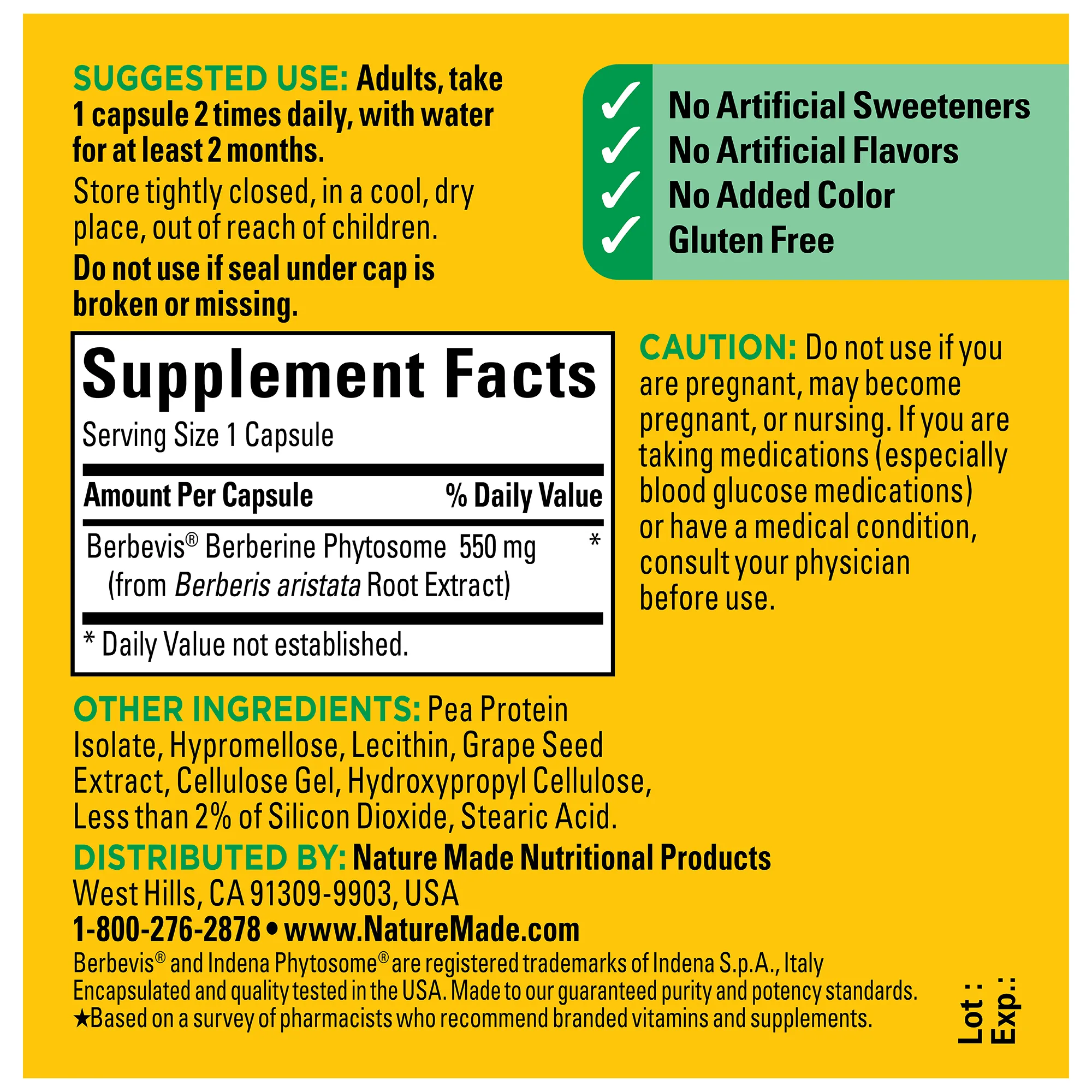 Better Absorption Berberine Phytosome 550 mg Capsules