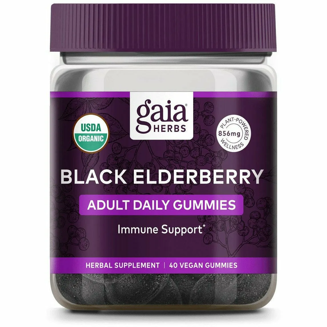 Black Elderberry Adult Daily Gummies by Gaia Herbs