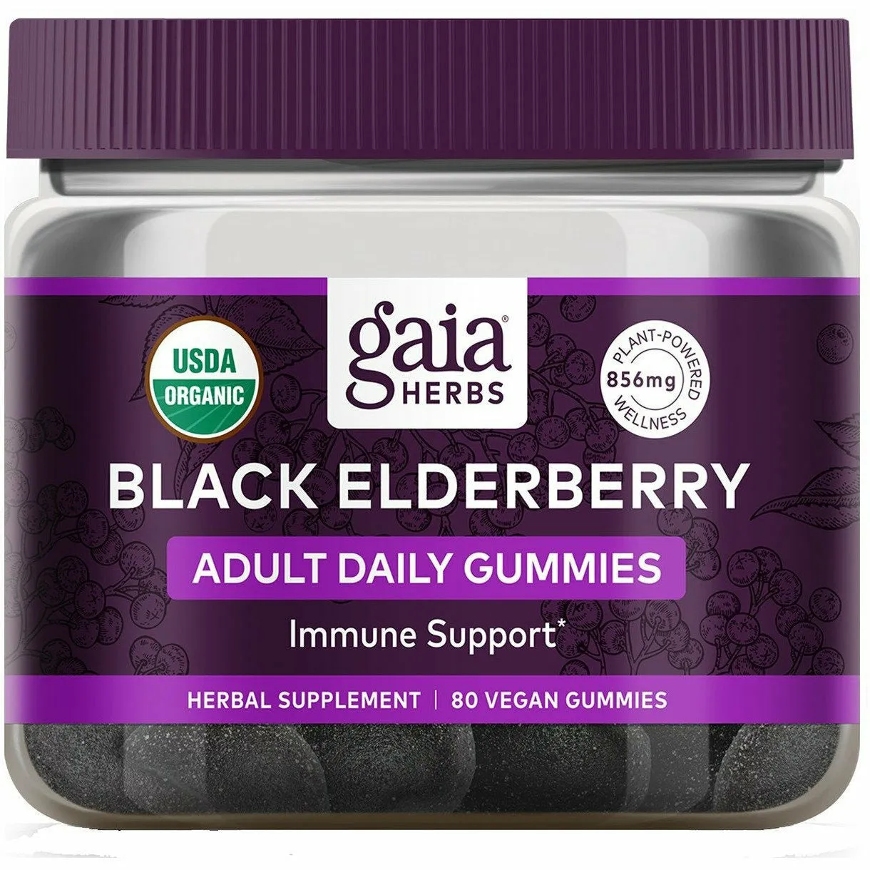 Black Elderberry Adult Daily Gummies by Gaia Herbs