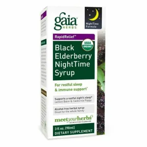 Black Elderberry Nighttime Syrup 5.4 oz by Gaia Herbs