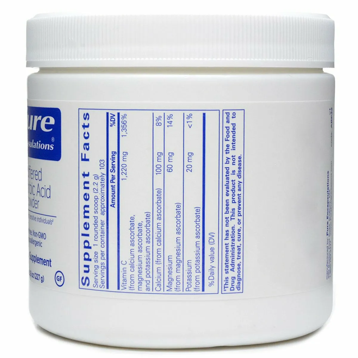 Buffered Ascorbic Acid Powder 227 gms by Pure Encapsulations