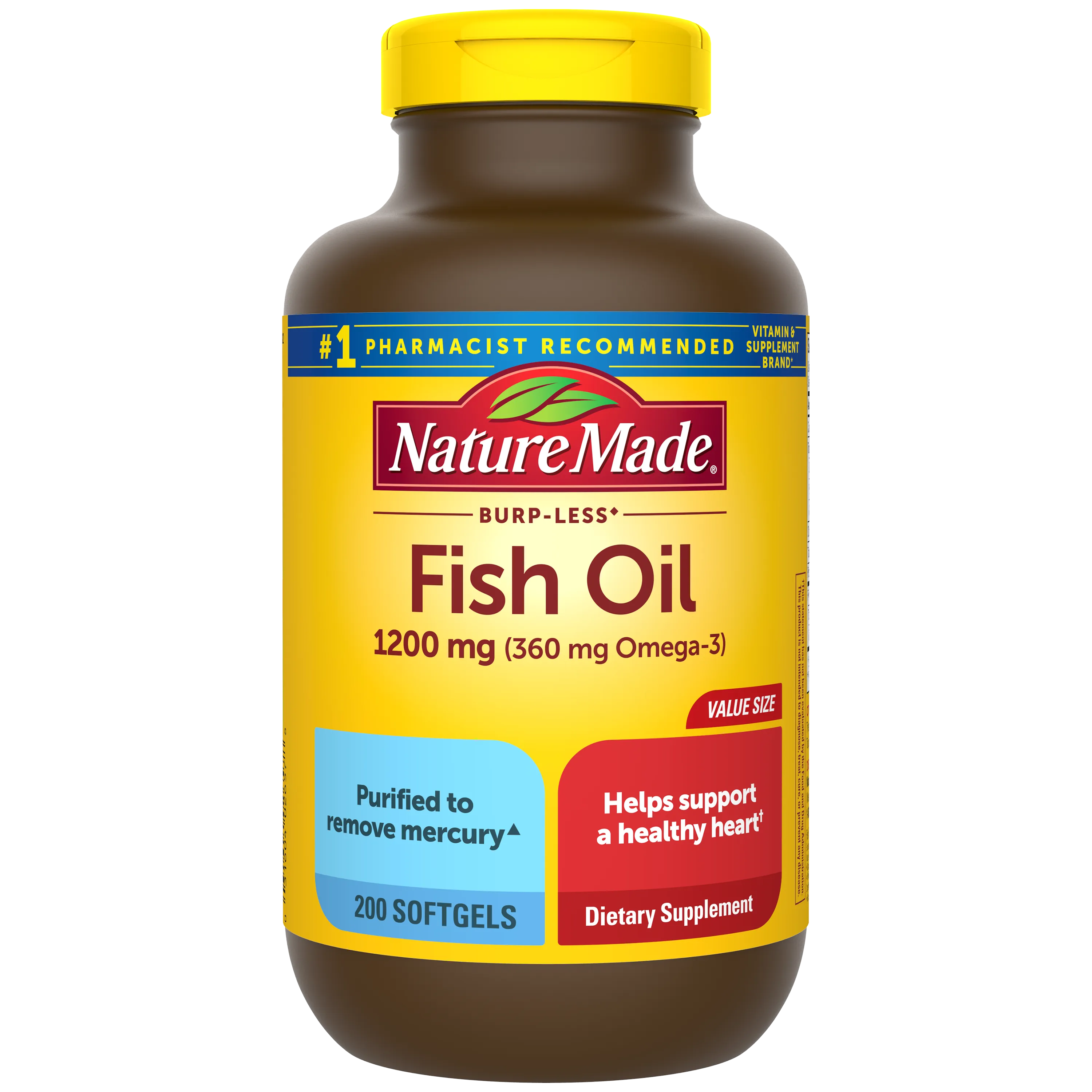 Burp-Less Fish Oil 1200 mg Softgels