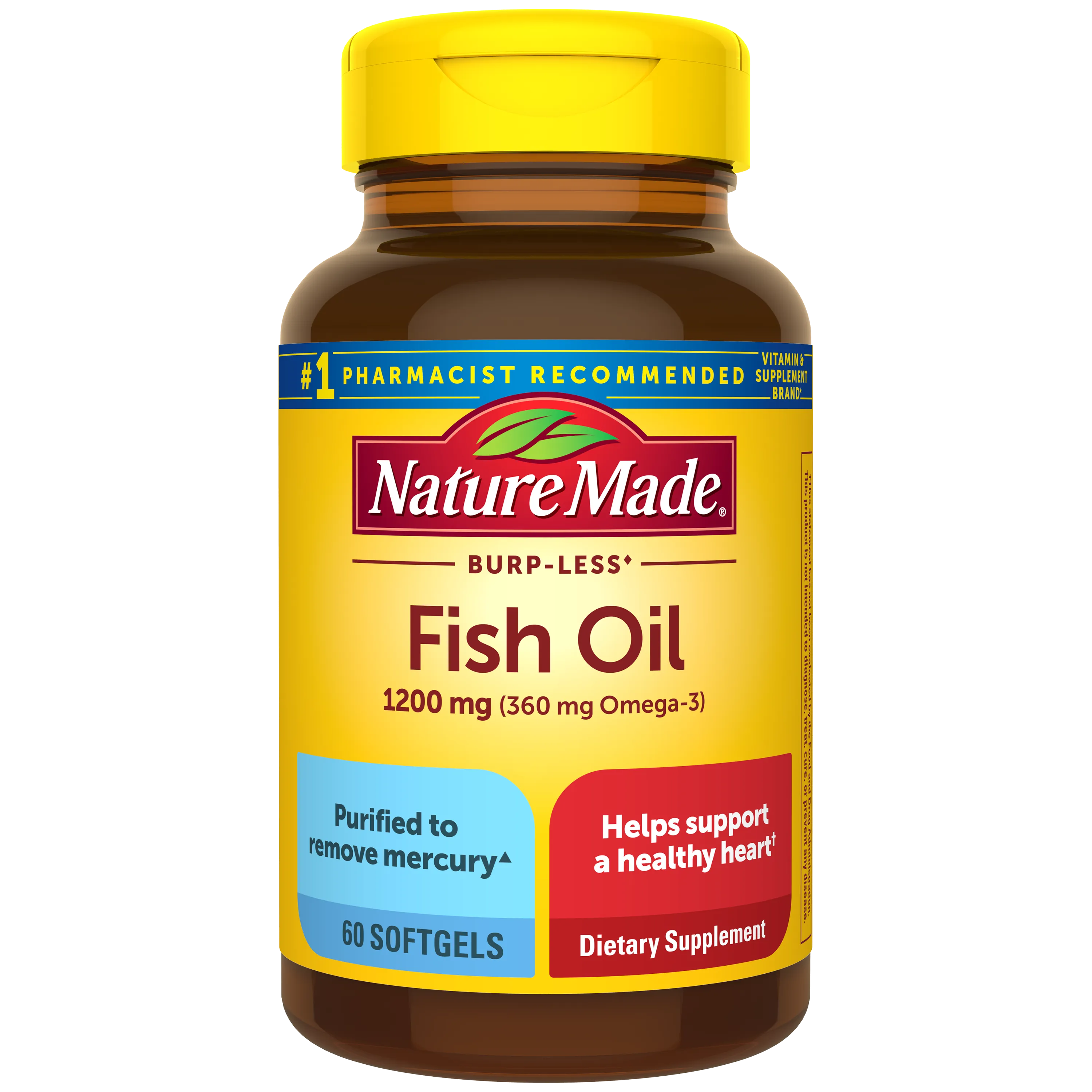 Burp-Less Fish Oil 1200 mg Softgels