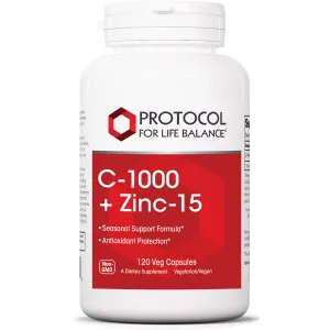 C-1000   Zinc-15 120 vcaps by Protocol For Life Balance