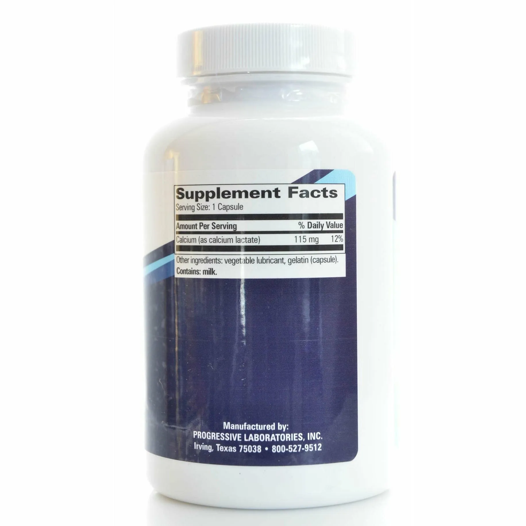 Calcium Lactate 115 mg 100 caps by Progressive Labs