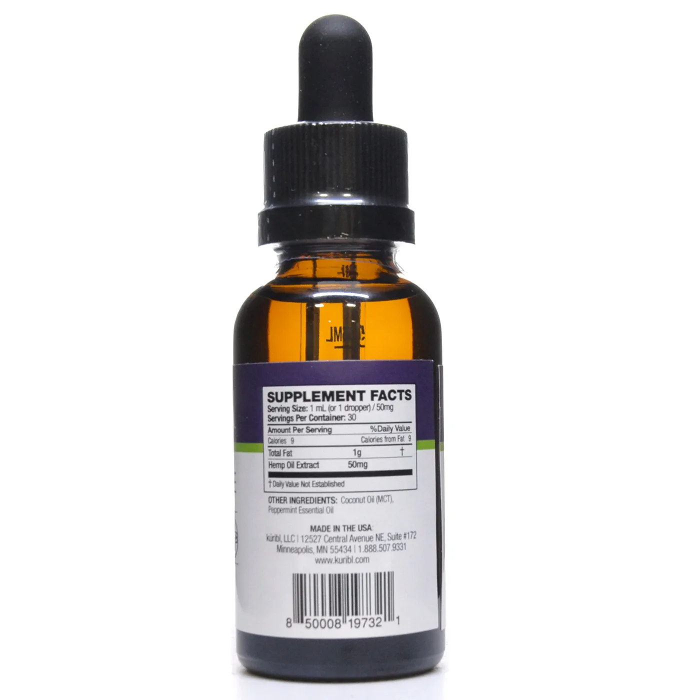 CBD Tincture 1500 mg THC Free Mint by Kuribl