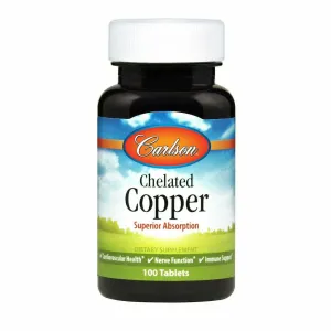 Chelated Copper 5 mg 100 tabs by Carlson Labs