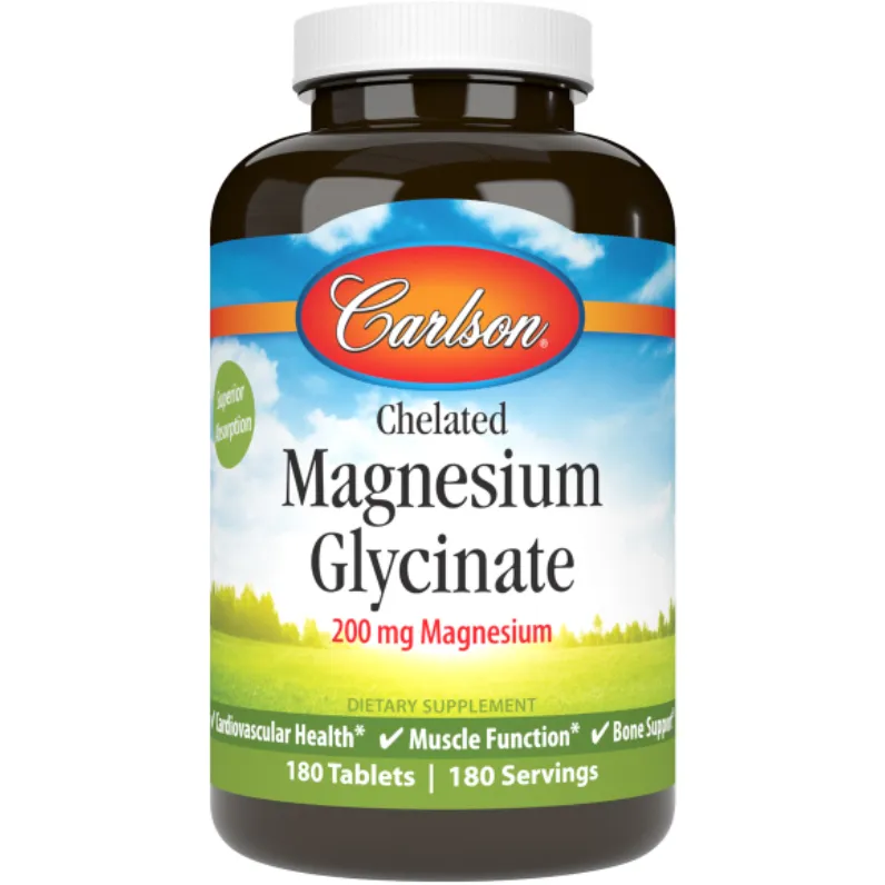 Chelated Magnesium Glycinate 180 tabs by Carlson Labs