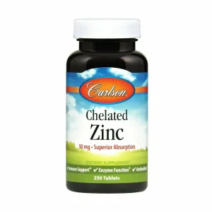 Chelated Zinc 30 mg 250 tabs by Carlson Labs