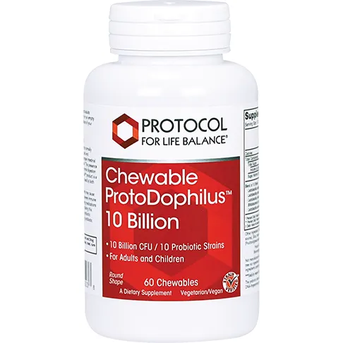 Chewable ProtoDophilus 10 Billion 60 chews by Protocol For Life Balance
