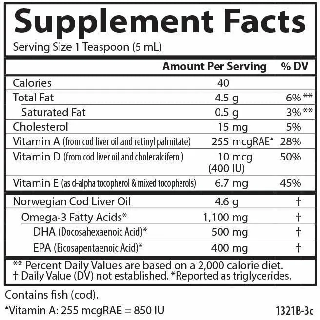 Cod Liver Oil 250 mL by Carlson Labs