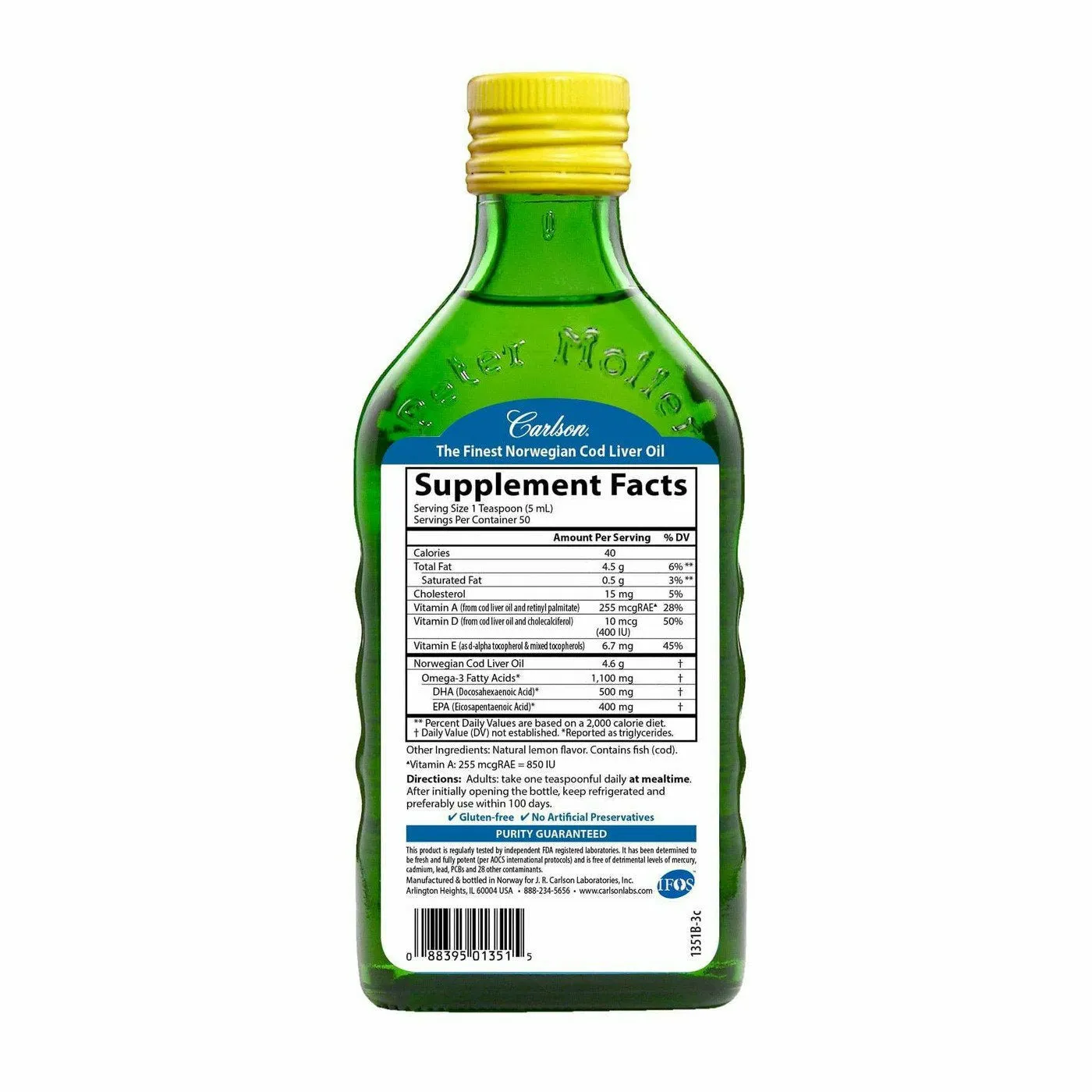Cod Liver Oil Lemon 8.4 fl oz by Carlson Labs