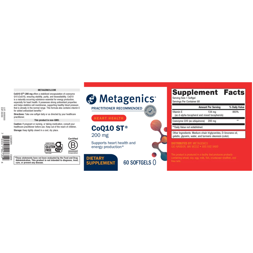 CoQ10 ST 200 mg 60 Softgels by Metagenics