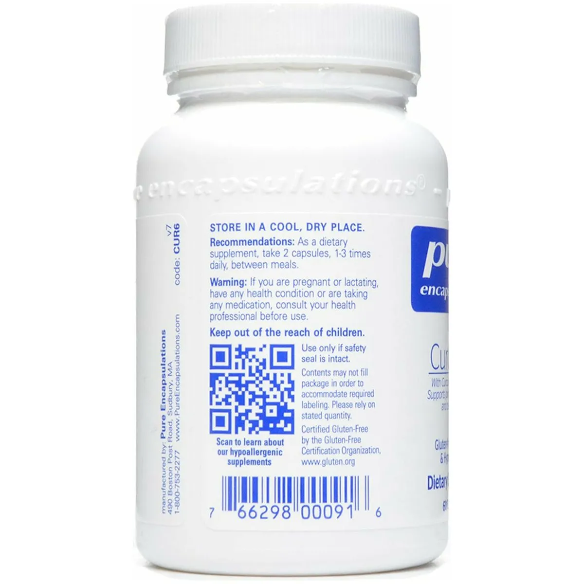 Curcumin 500 mg 60 vcaps by Pure Encapsulations