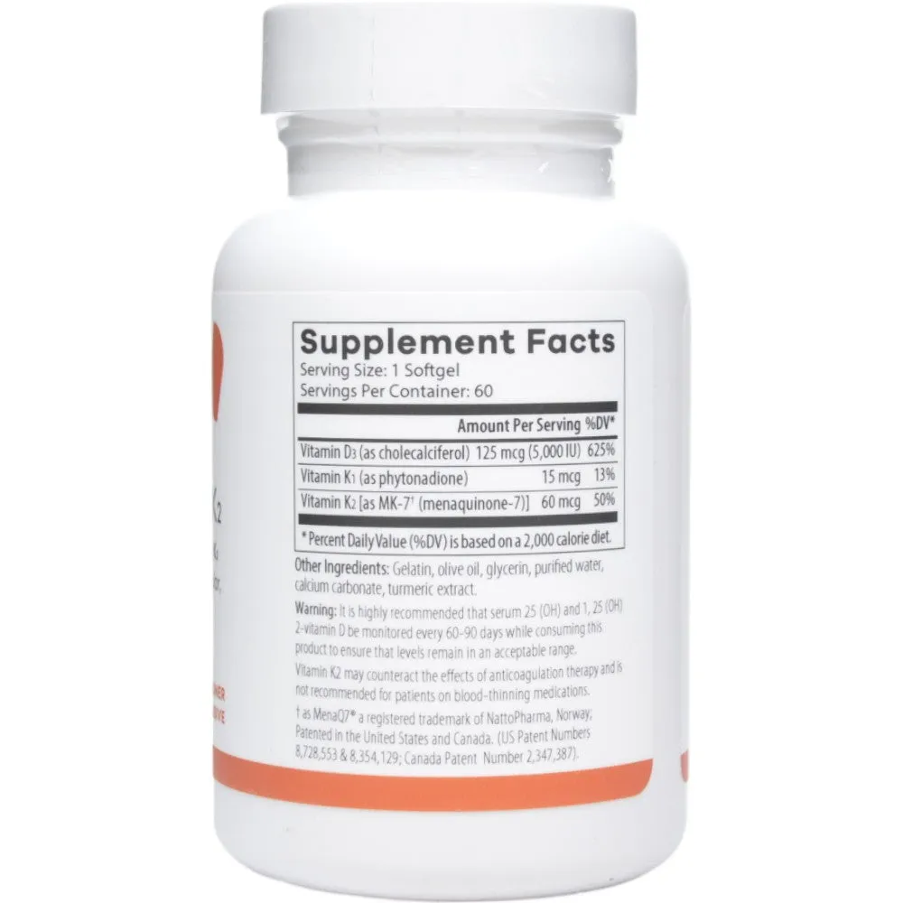 D3 5000 With K2 60 Softgels by Nutri-Dyn