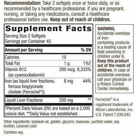 Energizing Iron 90 gels by Nature's Way