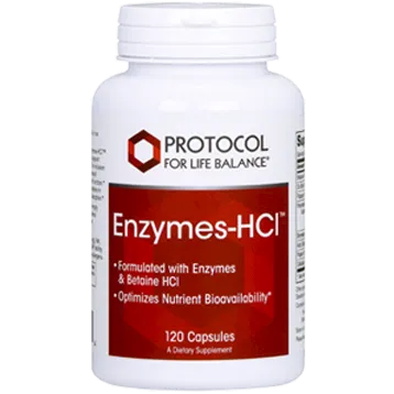 Enzymes-HCl 120 caps by Protocol For Life Balance