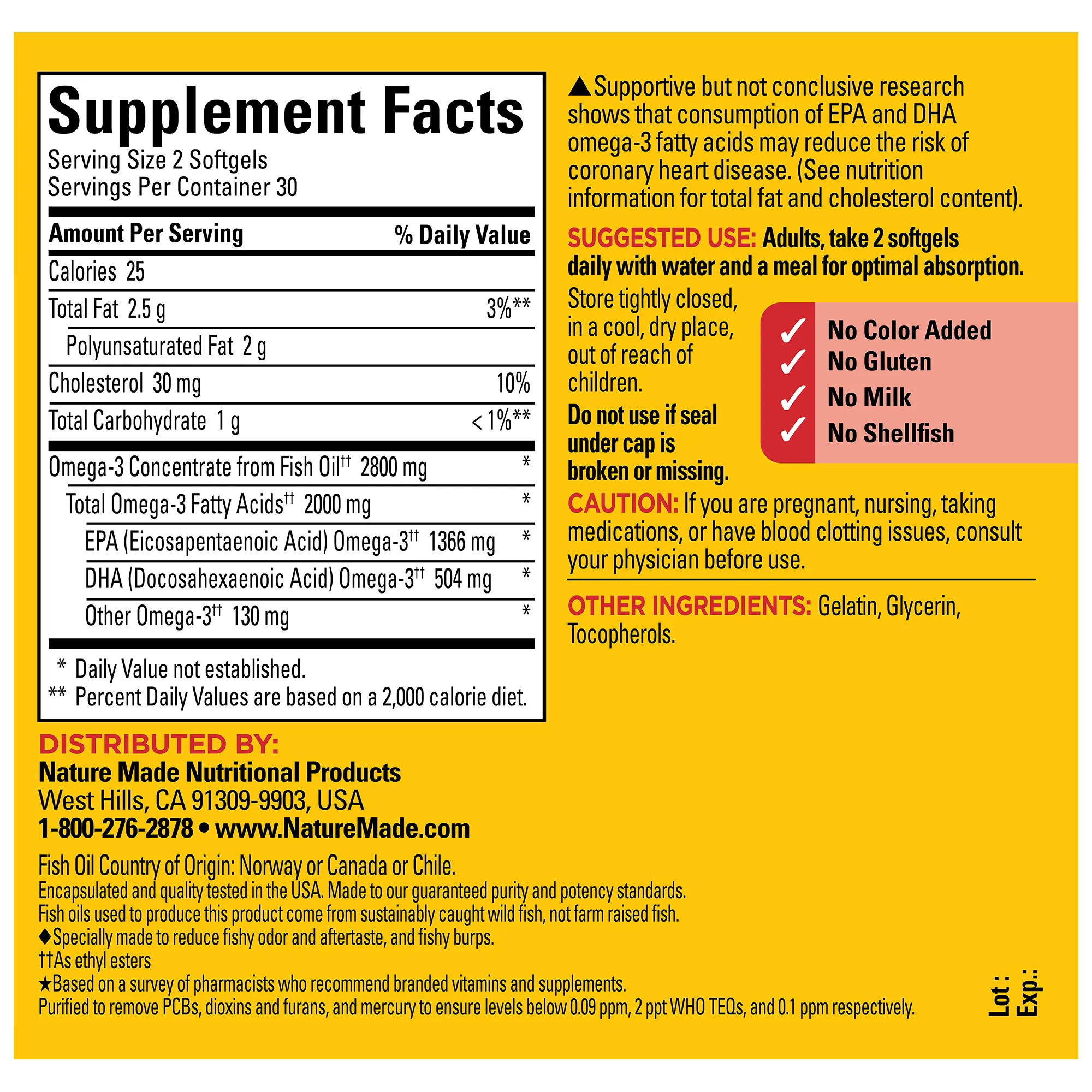 Extra Strength Omega-3 From Fish Oil Softgels 2800 mg