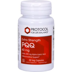 Extra Strength PQQ 40 mg 50 vcaps by Protocol For Life Balance
