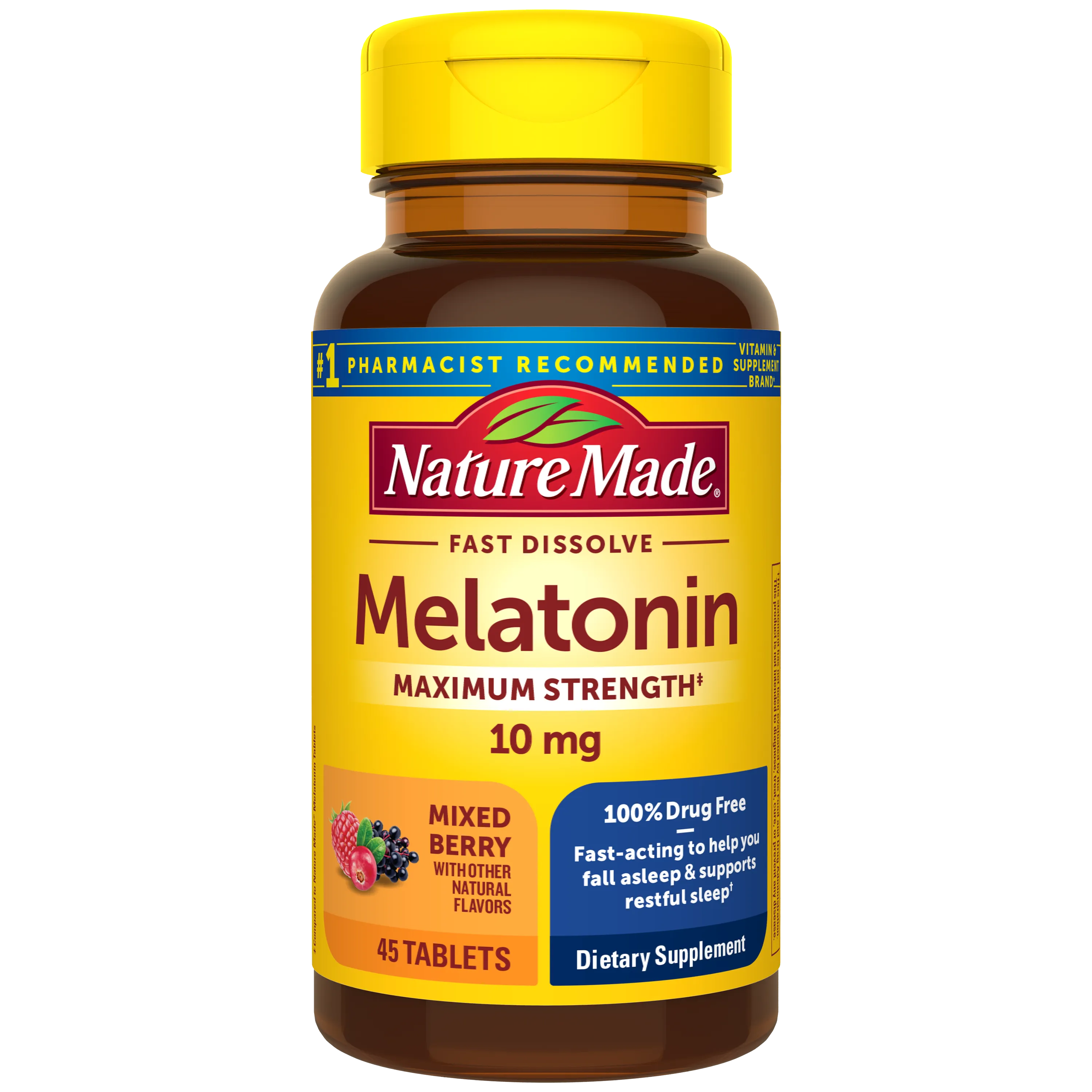 Fast Dissolve Melatonin Maximum Strength 10 mg Tablets
