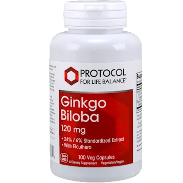 Ginkgo Biloba 120 mg 100 vcaps by Protocol For Life Balance