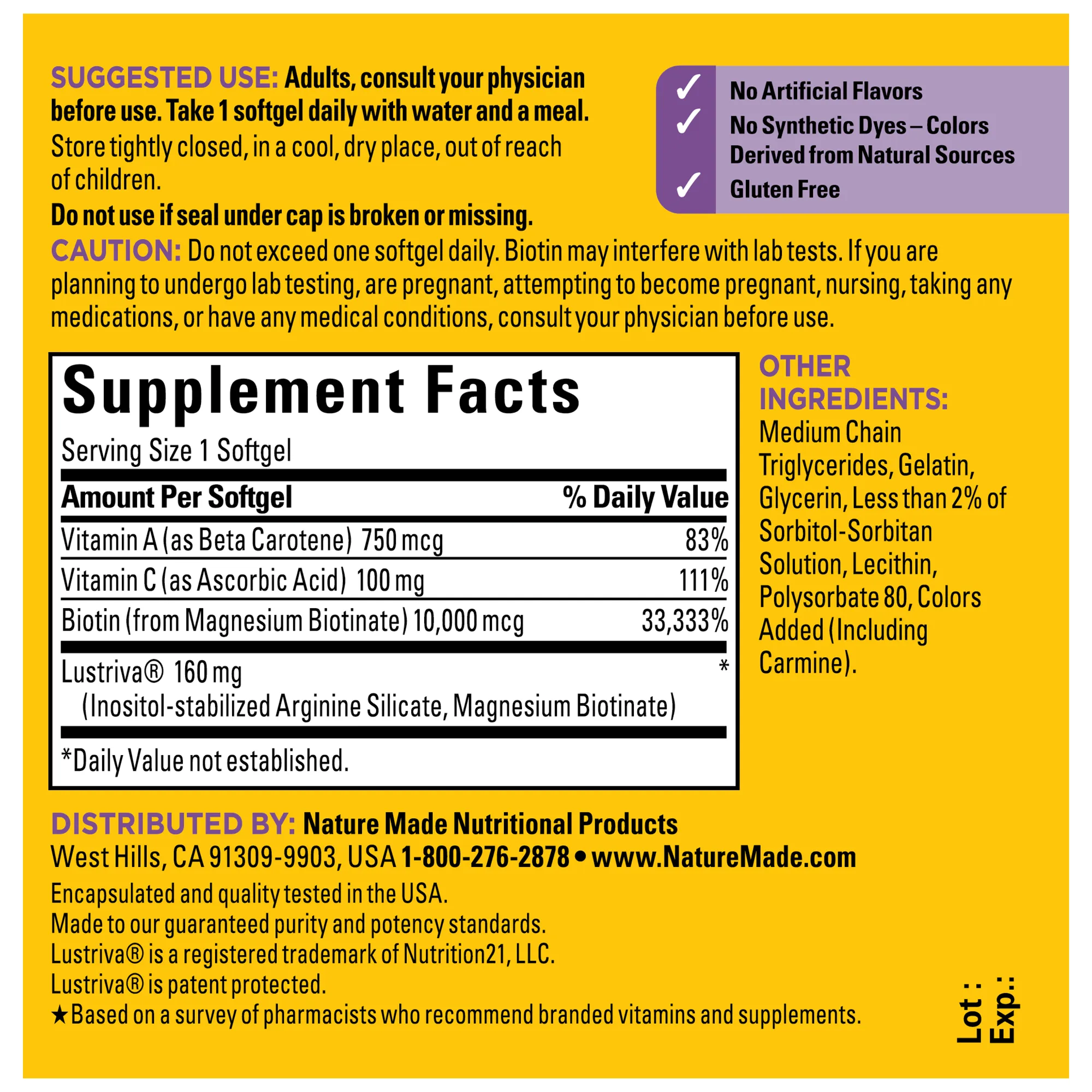Hair Growth Lustriva Softgels