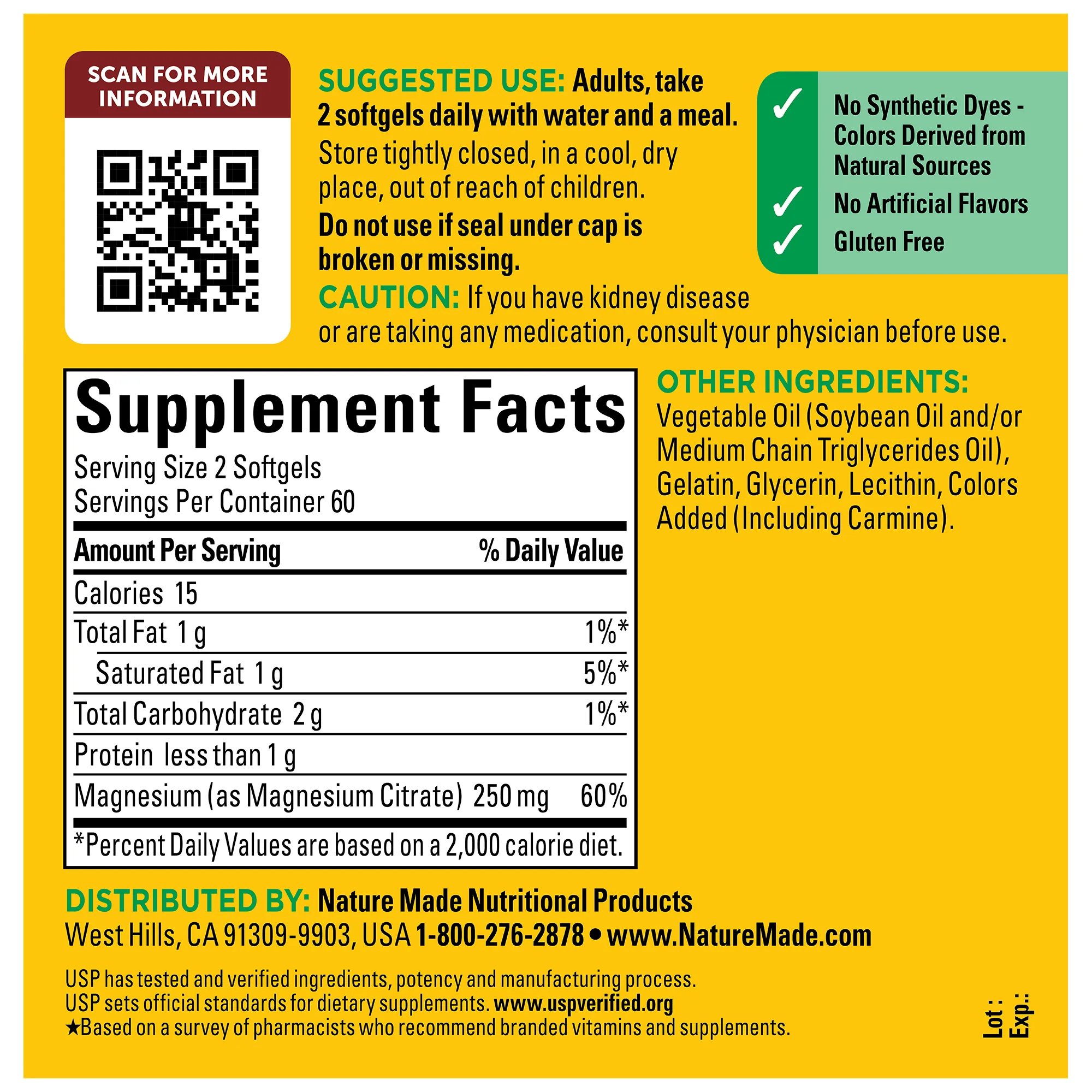 High Absorption Magnesium Citrate 250 mg Softgels