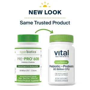 Hyperbiotics Prebiotic   Probiotic 60 Billion CFU by Vital Nutrients