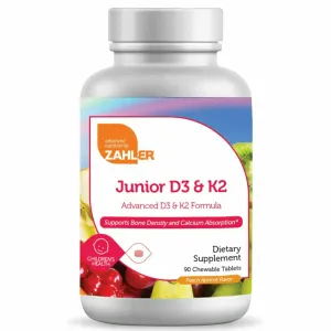 Junior D3 & K2 Chewable 90 tabs by Zahler