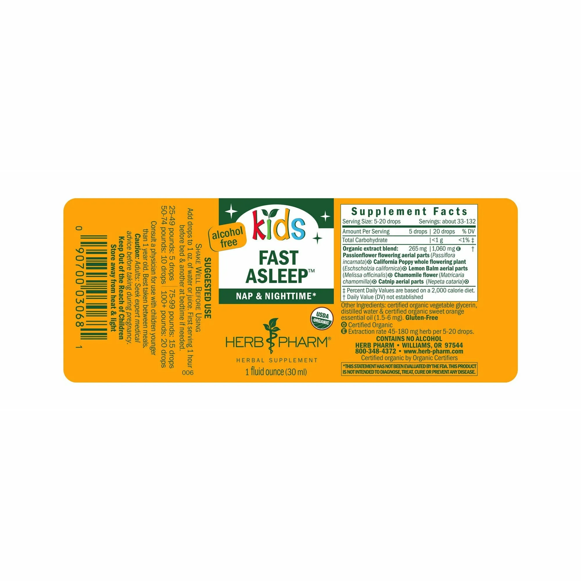 Kids Fast Asleep Alcohol-Free 1 fl oz by Herb Pharm