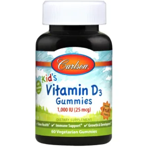 Kid's Vitamin D3 Gummies 1000 IU 60 gummies by Carlson Labs