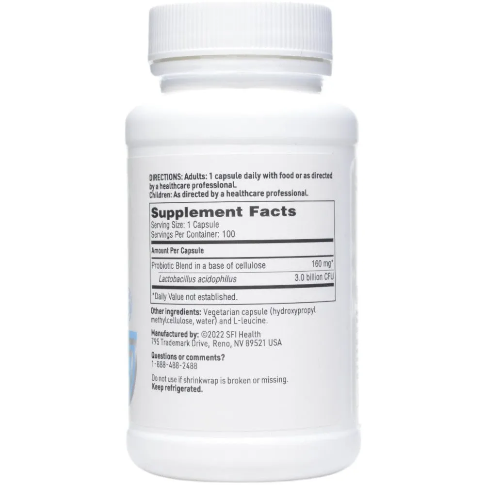 L. Acidophilus SCD Compliant 100 vcaps by Klaire Labs/SFI Health