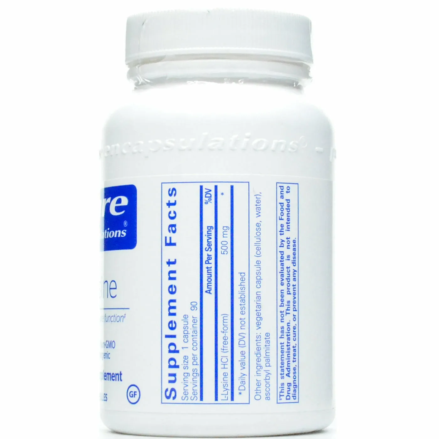 L-Lysine 500 mg by Pure Encapsulations