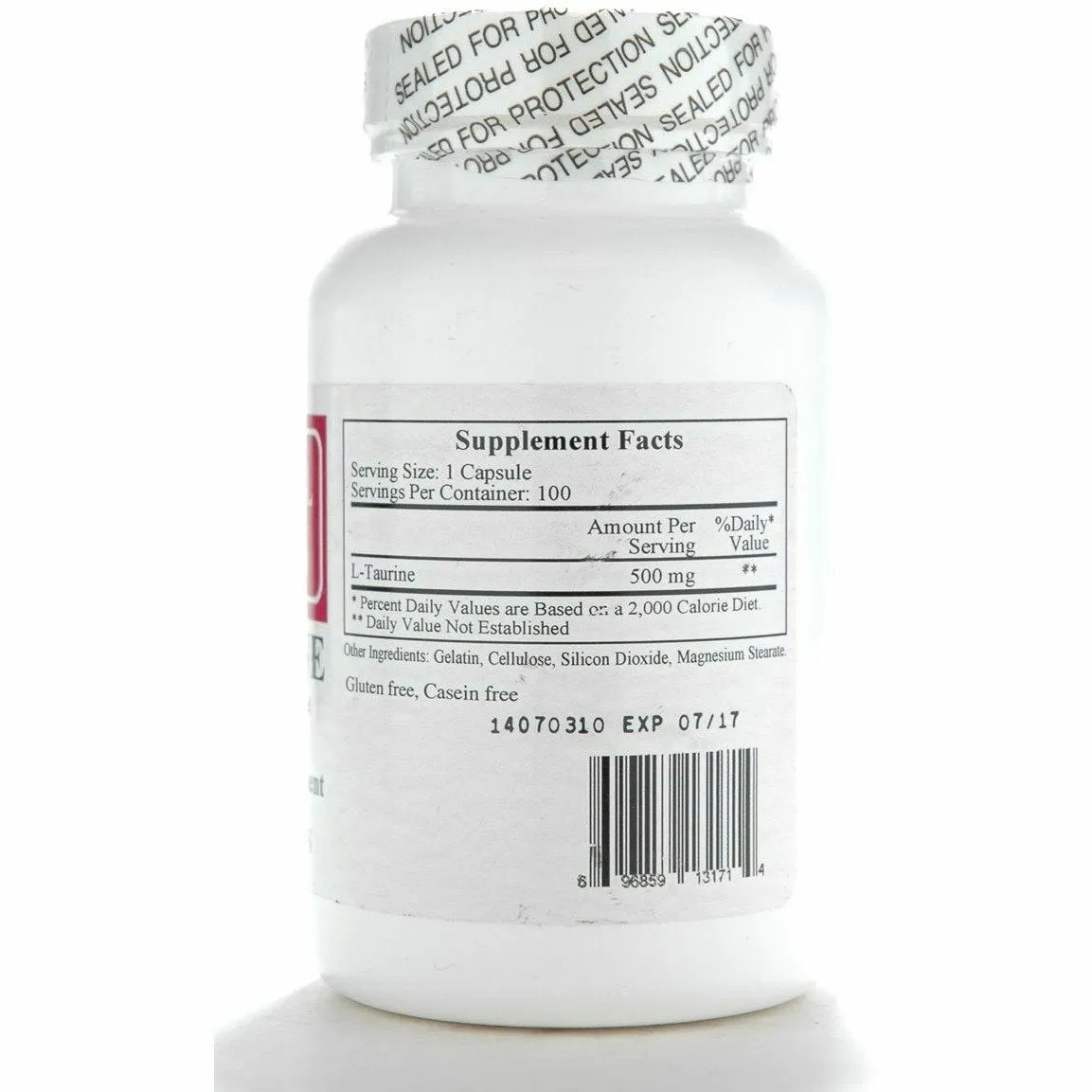 L-Taurine 500 mg 100 caps by Ecological Formulas