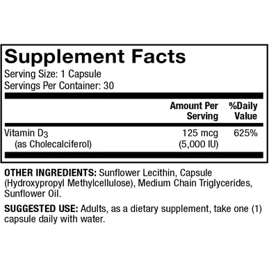 Liposomal Vitamin D3 5.000 IU 30 caps by Dr. Mercola