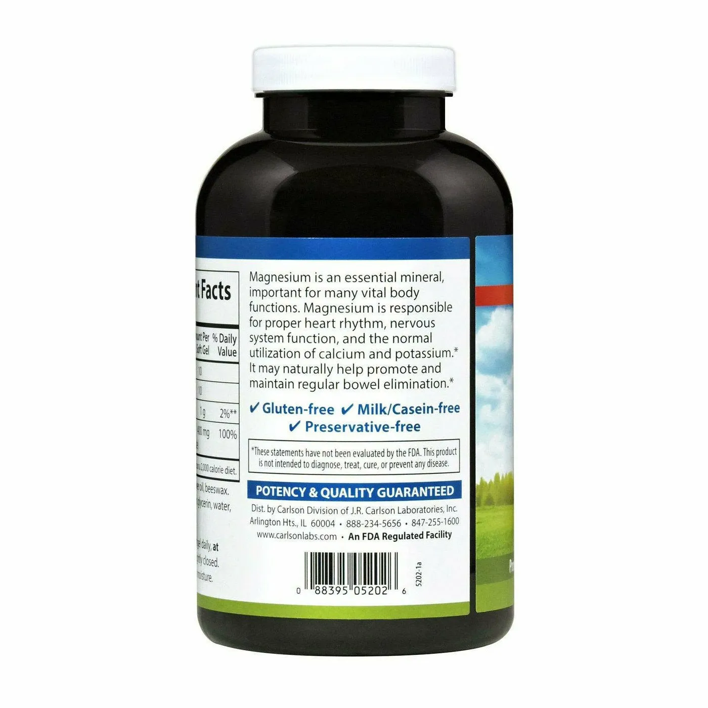 Liquid Magnesium 400 mg 250 gels by Carlson Labs