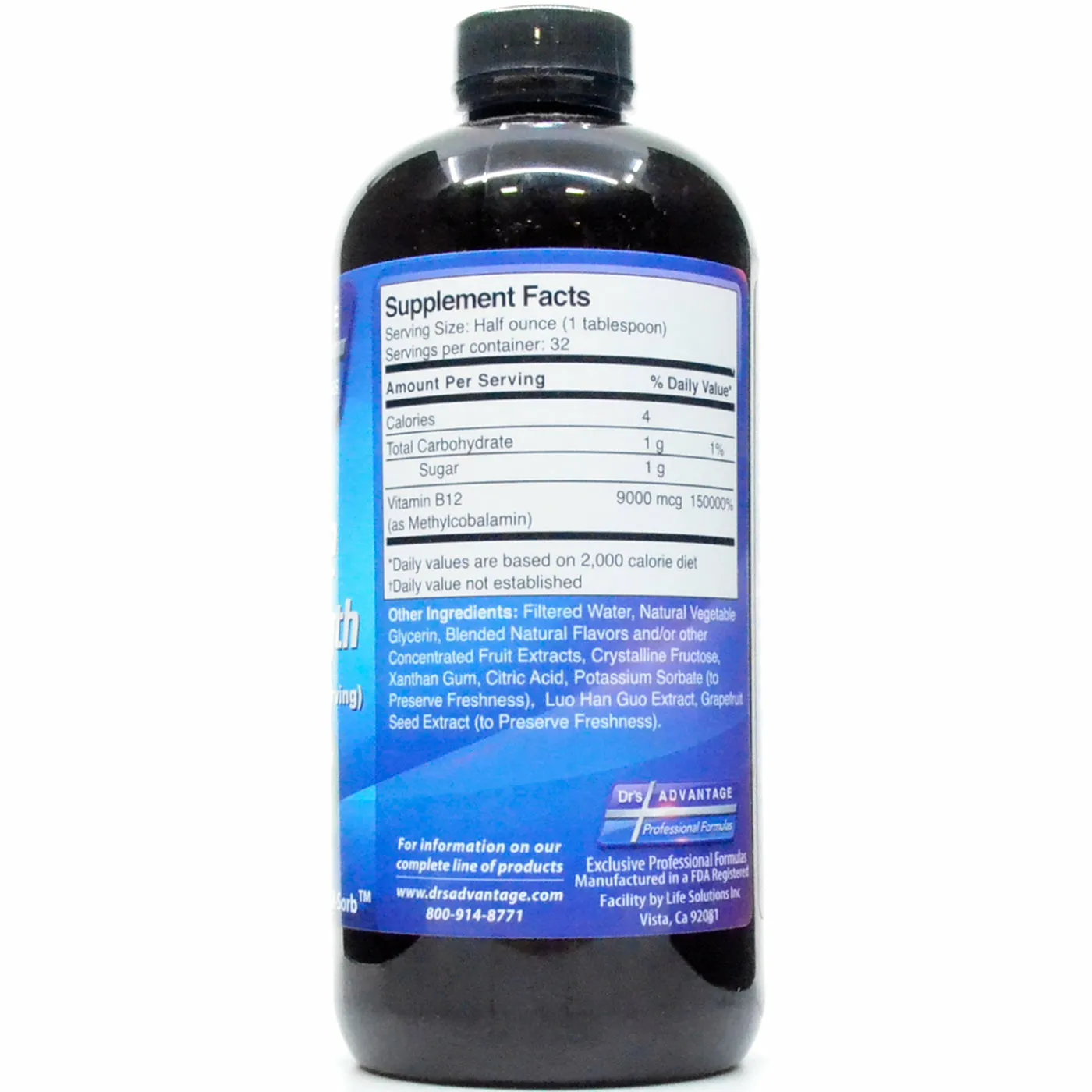Liquid Vitamin B12 Triple Strength 16 fl oz by Dr.'s Advantage