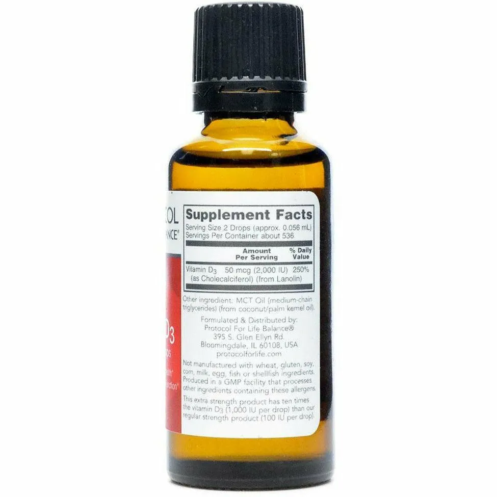 Liquid Vitamin D-3 2.000 IU 1 oz by Protocol For Life Balance