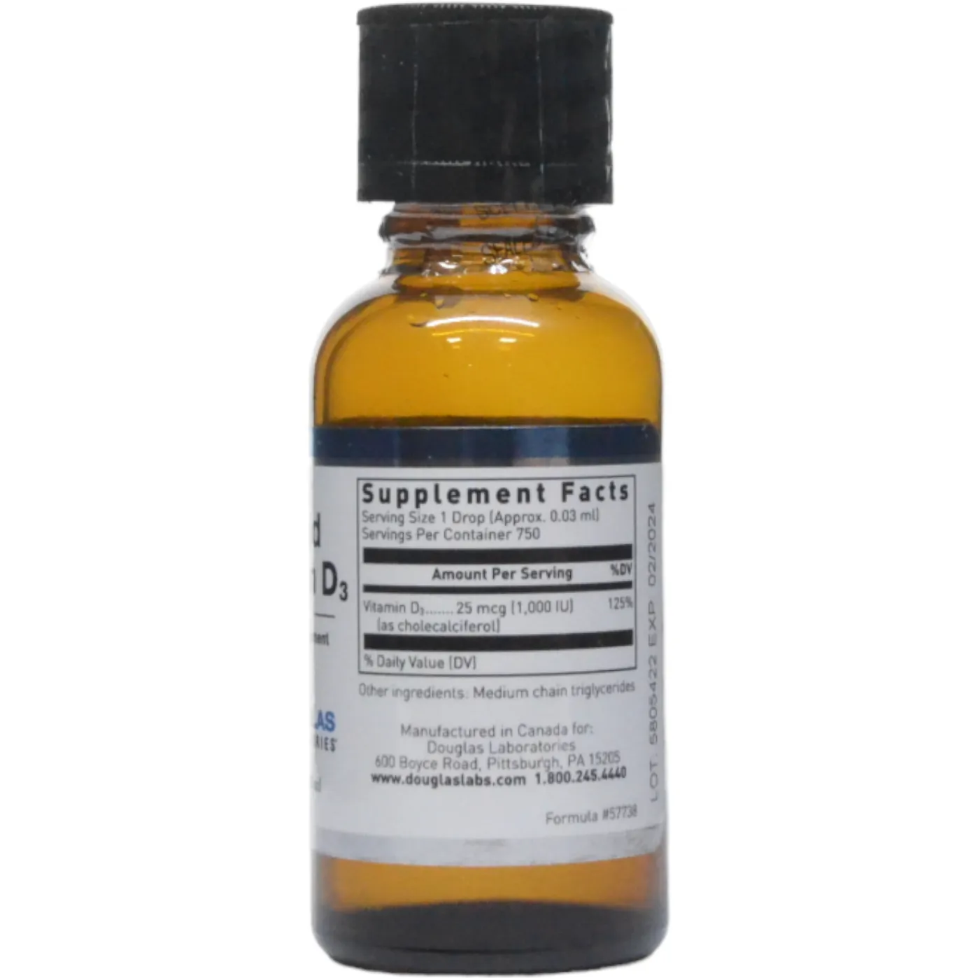 Liquid Vitamin D3 22.5 mL by Douglas Labs