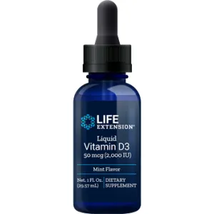 Liquid Vitamin D3 50 mcg (2000 IU): Mint 1 fl oz by Life Extension