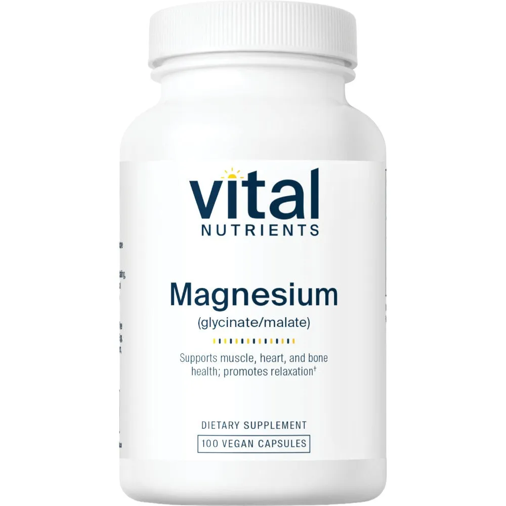 Magnesium Glycinate/Malate 120 mg 100 caps by Vital Nutrients