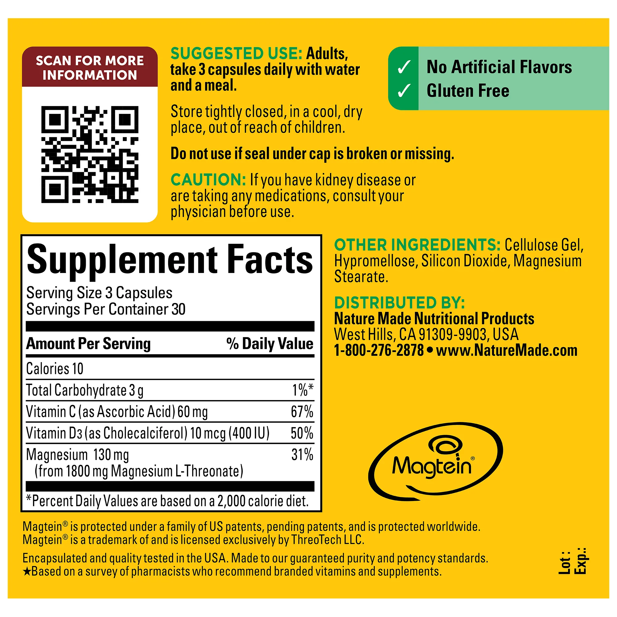 Magnesium L-Threonate with Vitamins C & D3