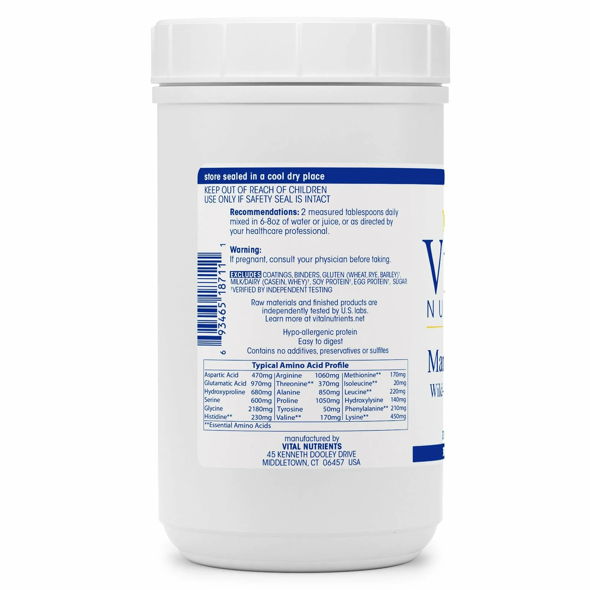 Marine Collagen Type I & III 300 g (30 servings) by Vital Nutrients